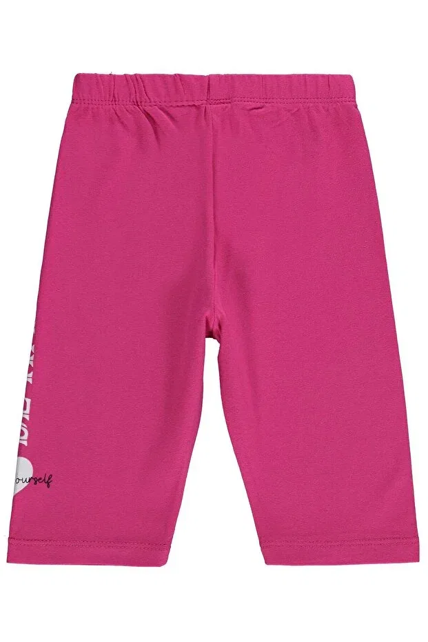 Детские леггинсы для девочек с принтом Be happy printed Civil Girls, Fuchsia — фото 2