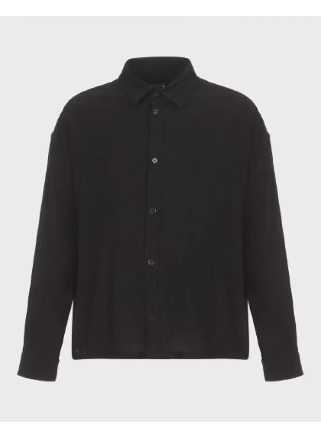 Рубашка классическая с длинным рукавом Zara, черный