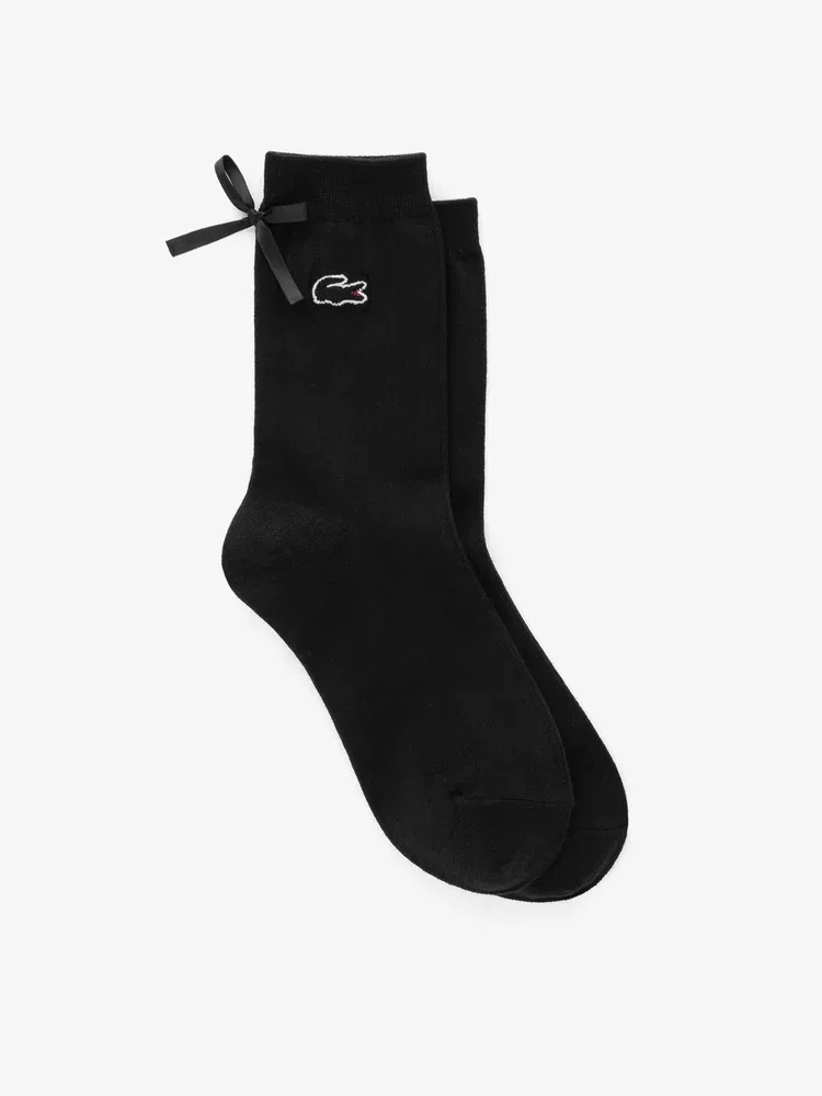 Носки женские LACOSTE с бантом, Black — фото 2