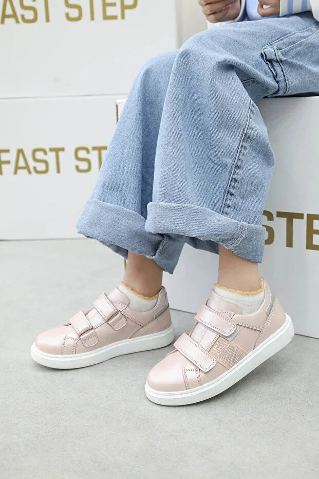 Детские повседневные туфли для девочек из натуральной кожи 612xa875 Fast Step, Powder