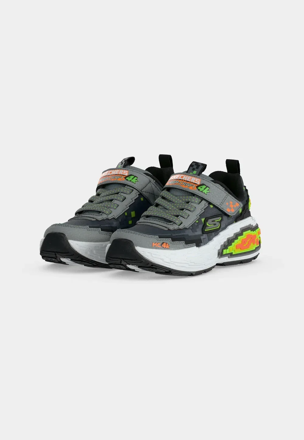 Кроссовки Mega Craft 4K Skechers, Charcoal/Black/Lime/Orange — фото 3
