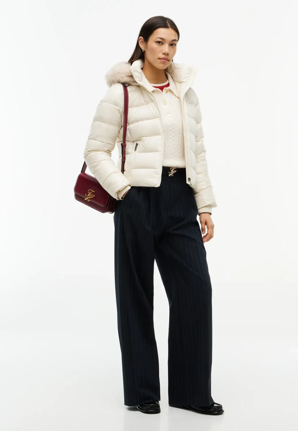 Приталенная гладкая пуховая куртка Tommy Hilfiger, Desert Sand Dune — фото 2