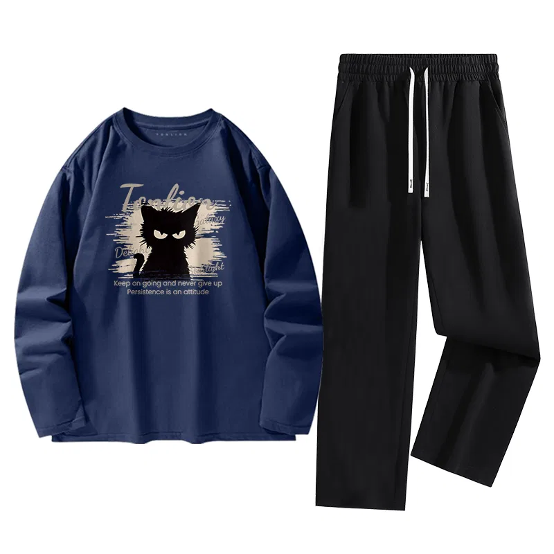 Детский спортивный комплект в стиле хип-хоп Tonlion, Цвет Navy Black
