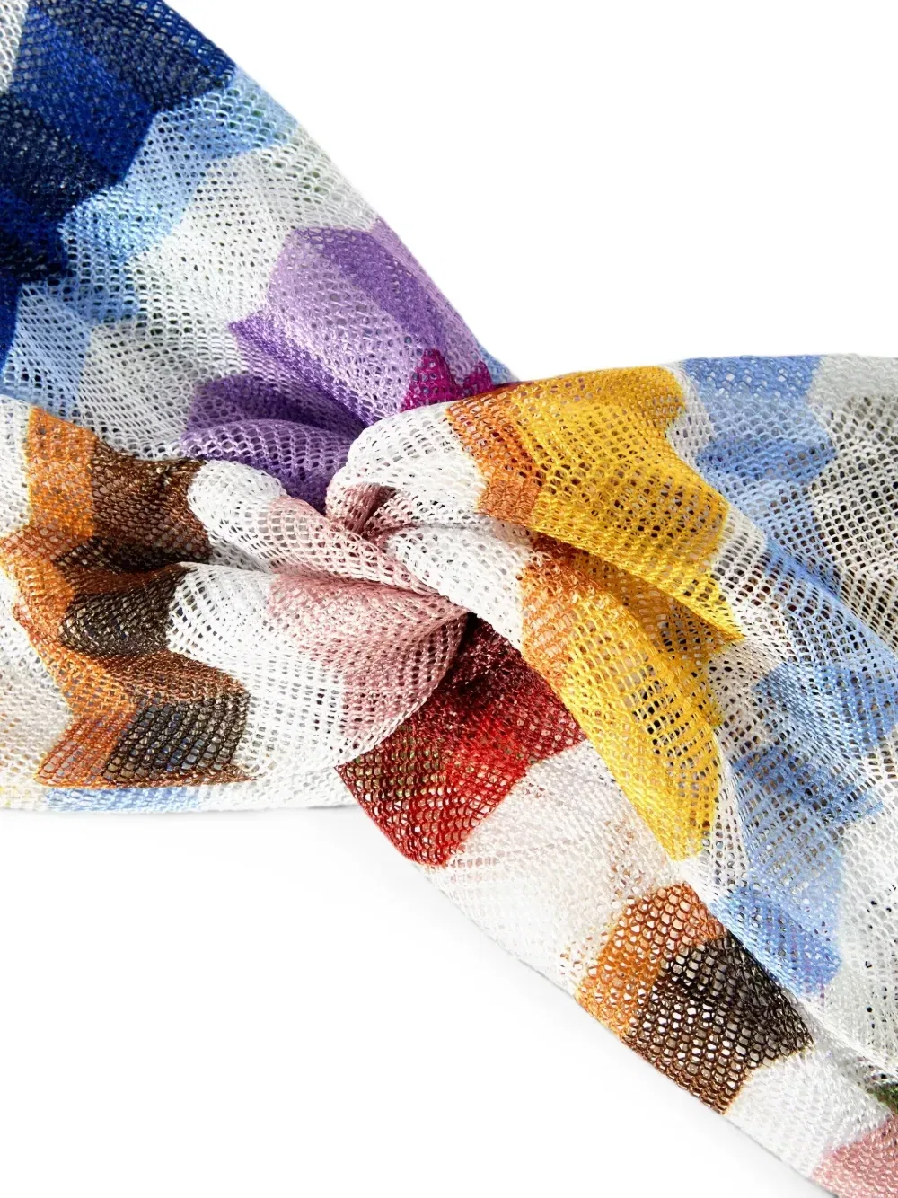 Повязка на голову из трикотажа в виде зигзага twisted Missoni, белый — фото 2