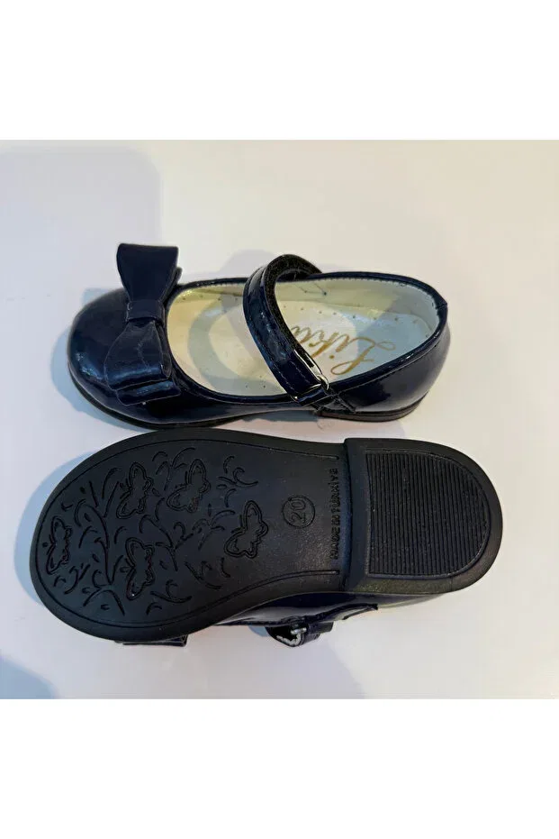Детские балетки для девочек из лакированной кожи Lika, Navy Blue — фото 2