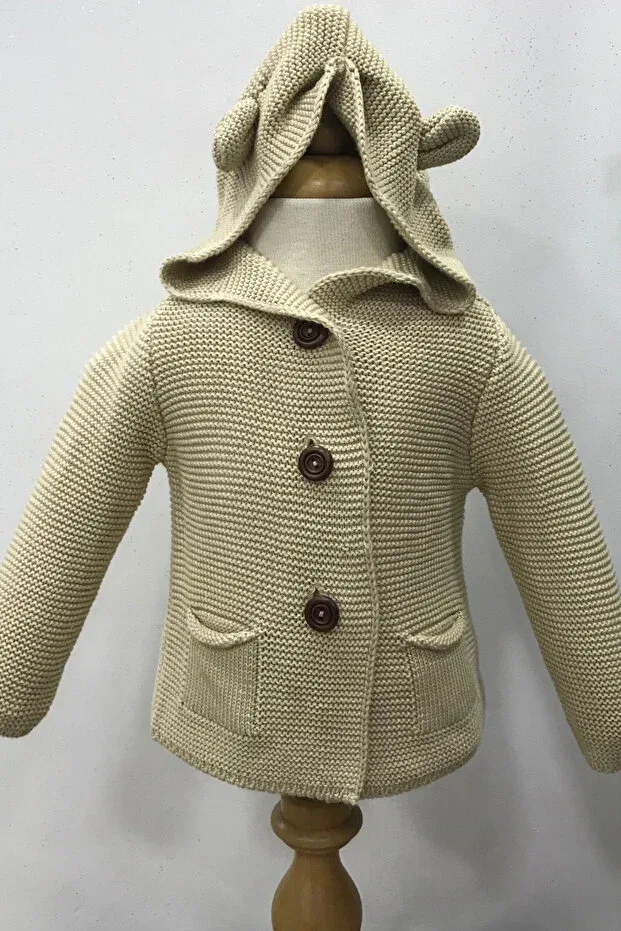 Детский кардиган с капюшоном Basics Nonno Kids, Beige