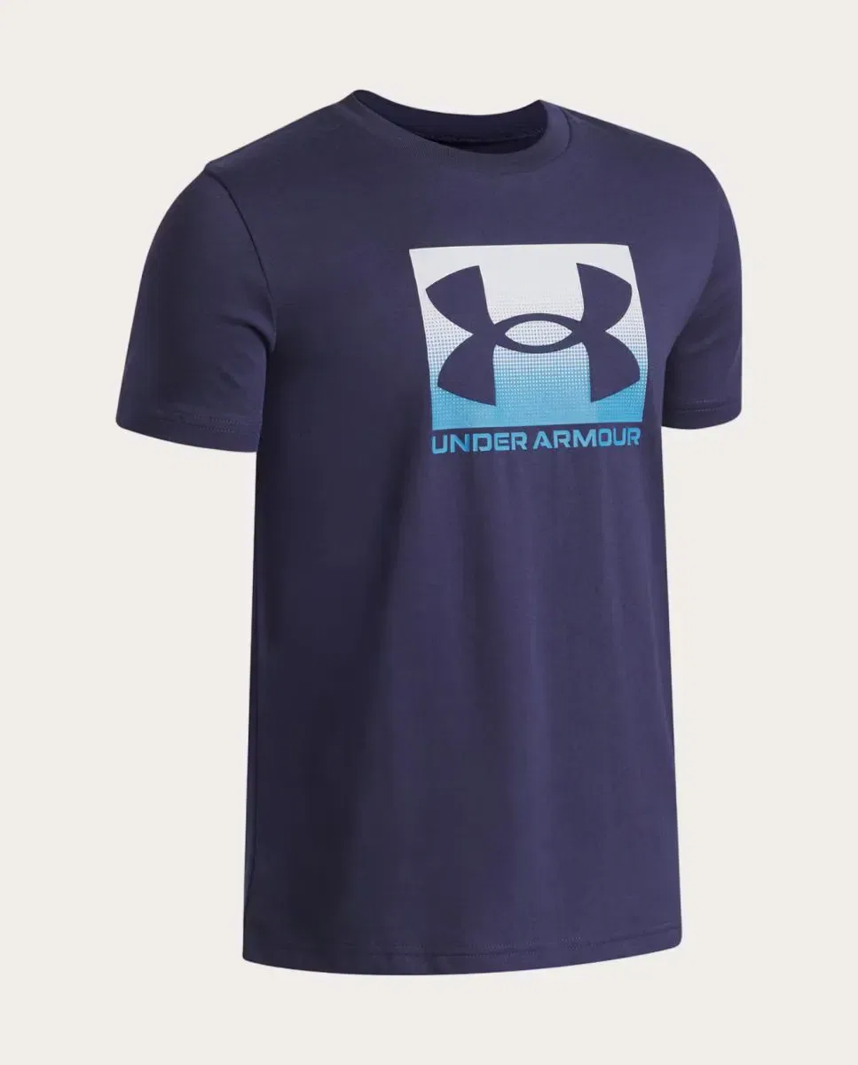 Детская футболка для мальчиков с принтом UA B Boxed Sports Update SS Under Armour, Azul Noche — фото 3