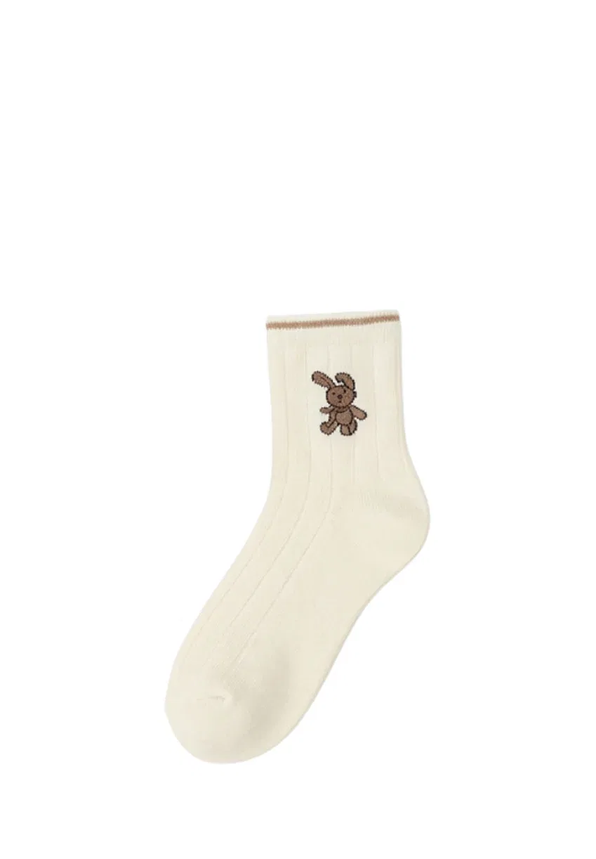 Mädchen socken mit hase motiv - упаковка из 4 шт. - носки Yuhu, Braun Weiß Schwarz — фото 4