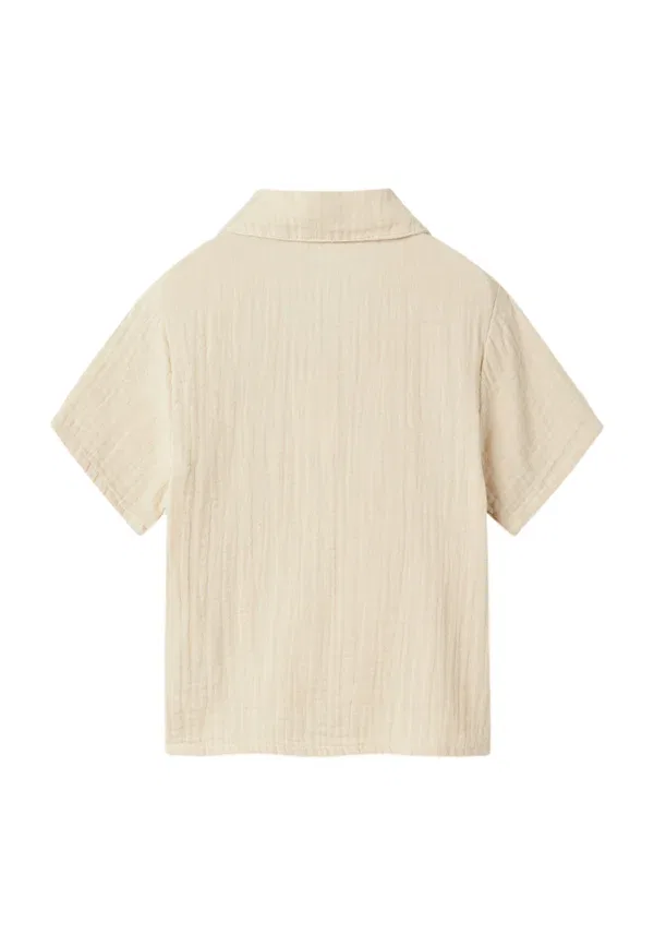 Рубашка хлопковая Hemd hefin kurzarmhemd Name It, Beige, бежевый — фото 2