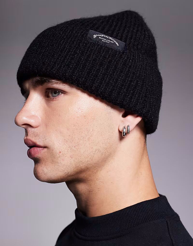 

Вязаная шапка-бини Brand черного цвета Good For Nothing