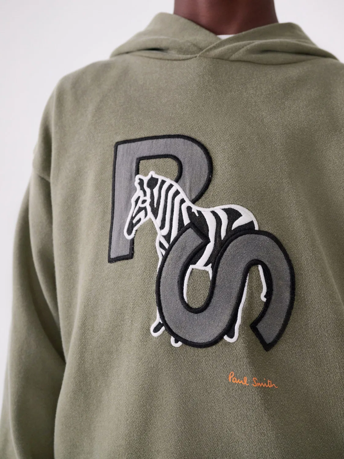 Толстовка и джоггеры с зебровым принтом Paul Smith Junior, хаки-зеленый — фото 3