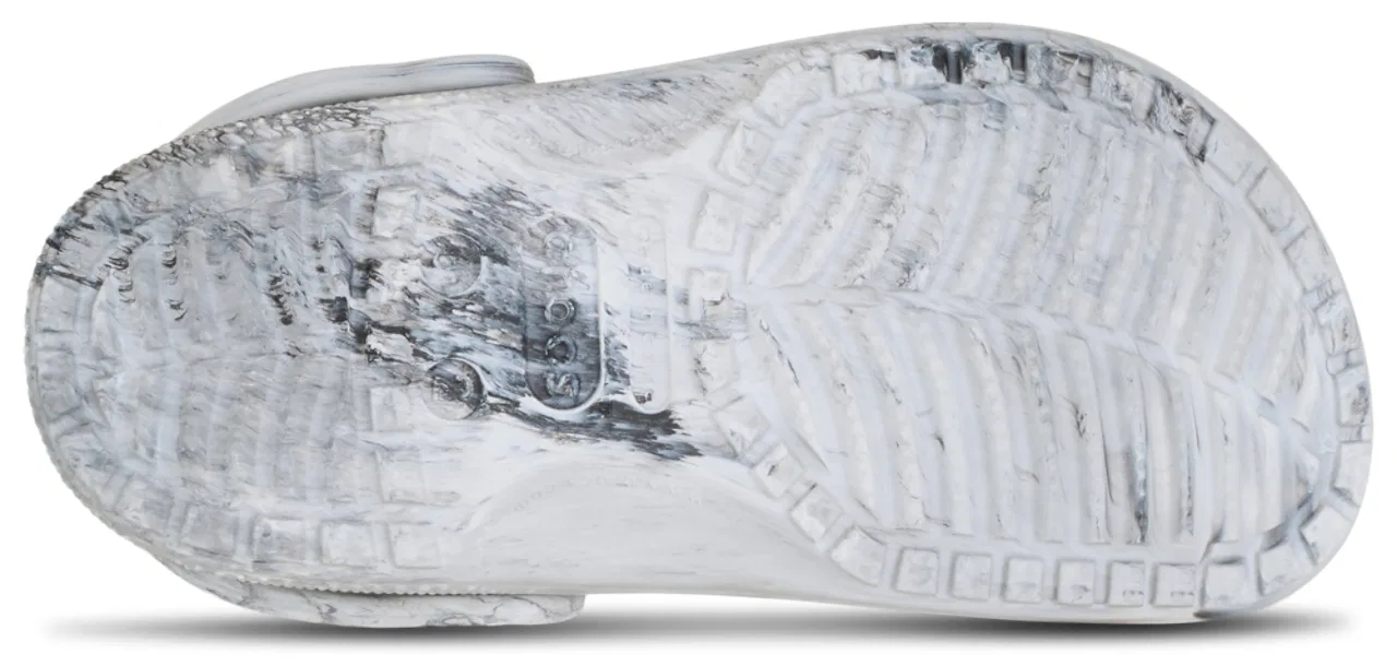 Сабо для мальчиков Watercolor Marbled Crocs, цвет Grey Swirl/White — фото 4