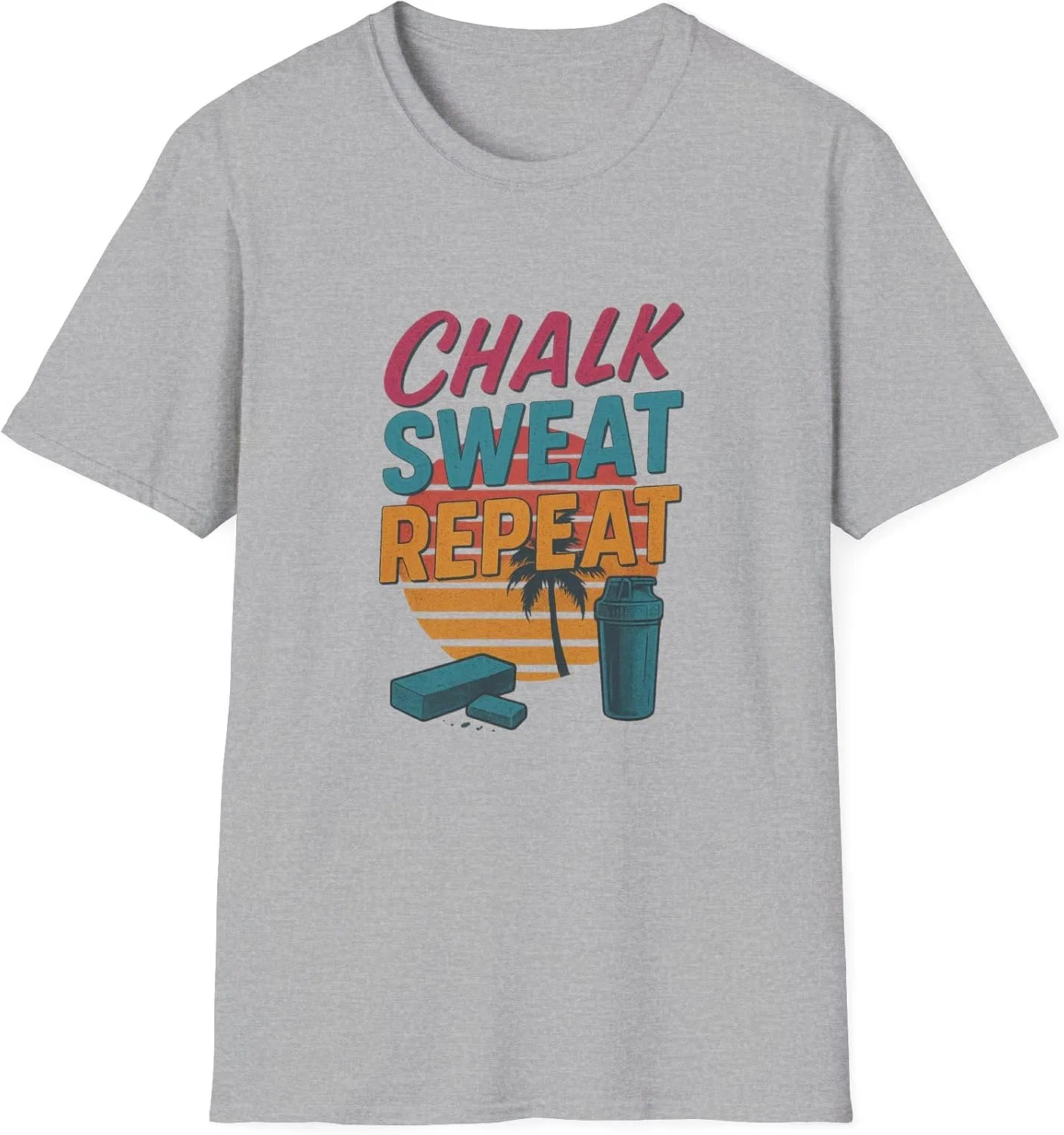 Унисекс футболка с принтом Chalk Sweat and Repeat, Sport Grey