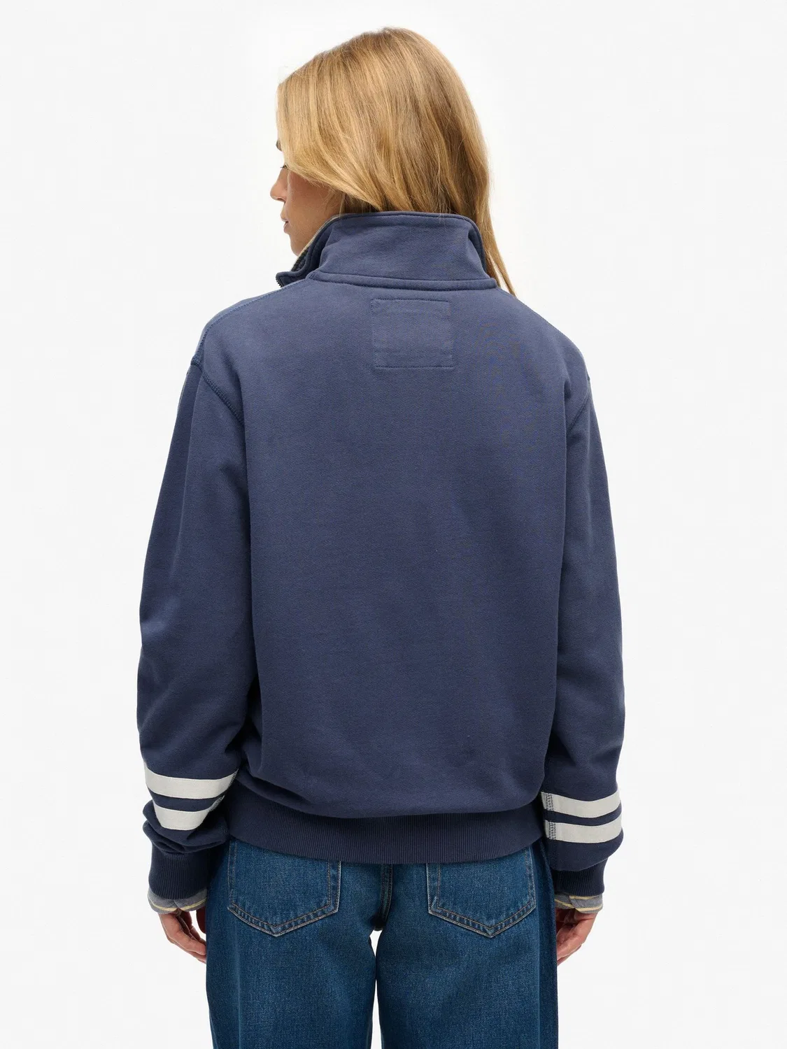 Свитшот с полузастежкой Athletic Essentials Superdry, синий — фото 3