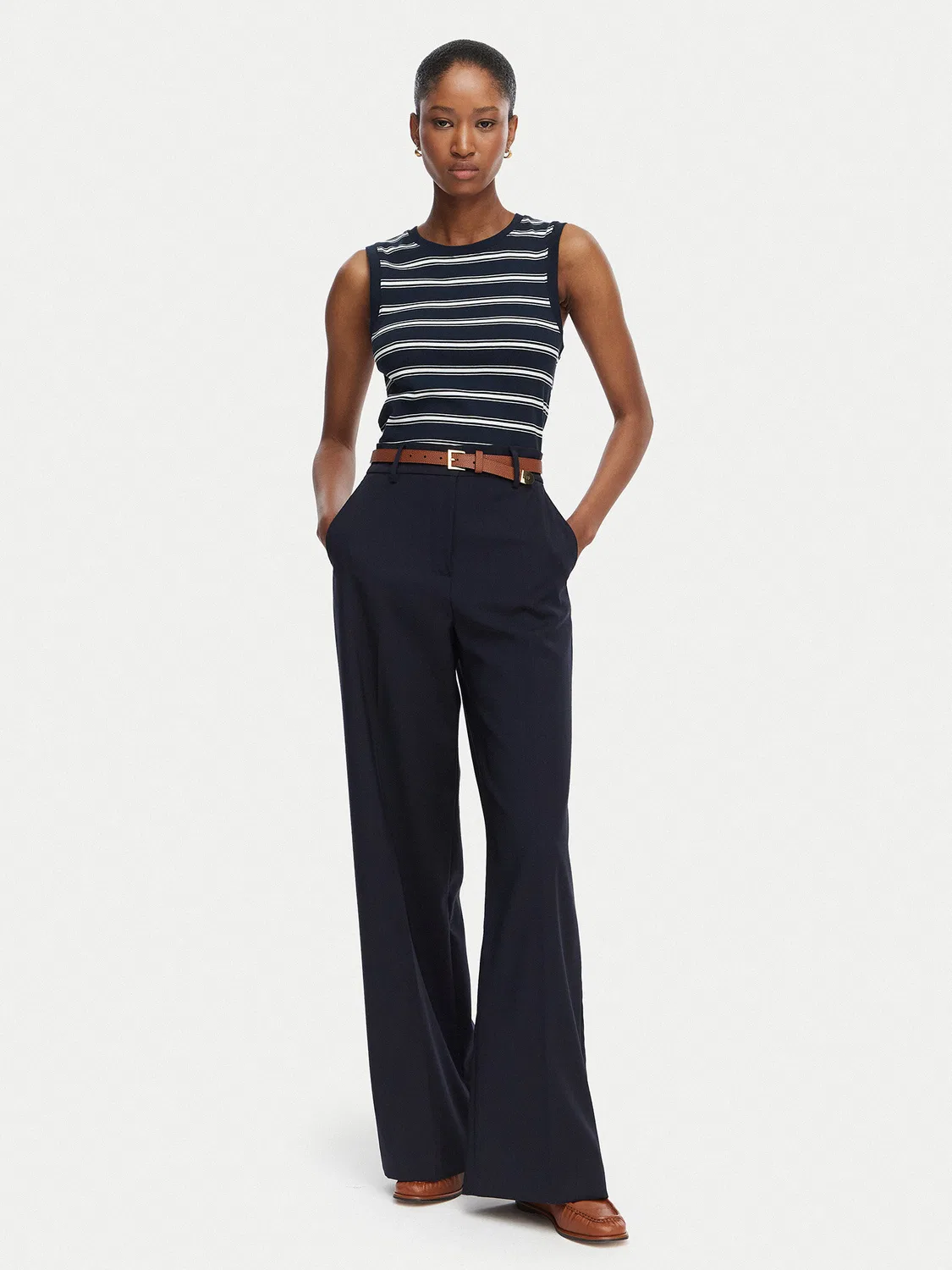 Женский топ облегающего кроя Multistripe Tommy Hilfiger, темно-синий — фото 2