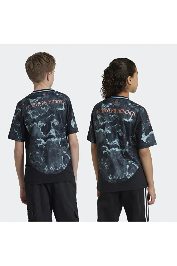 Детская футболка с геометрическим принтом Fc bayern 24/25 away jersey kids Adidas, Black — фото 4