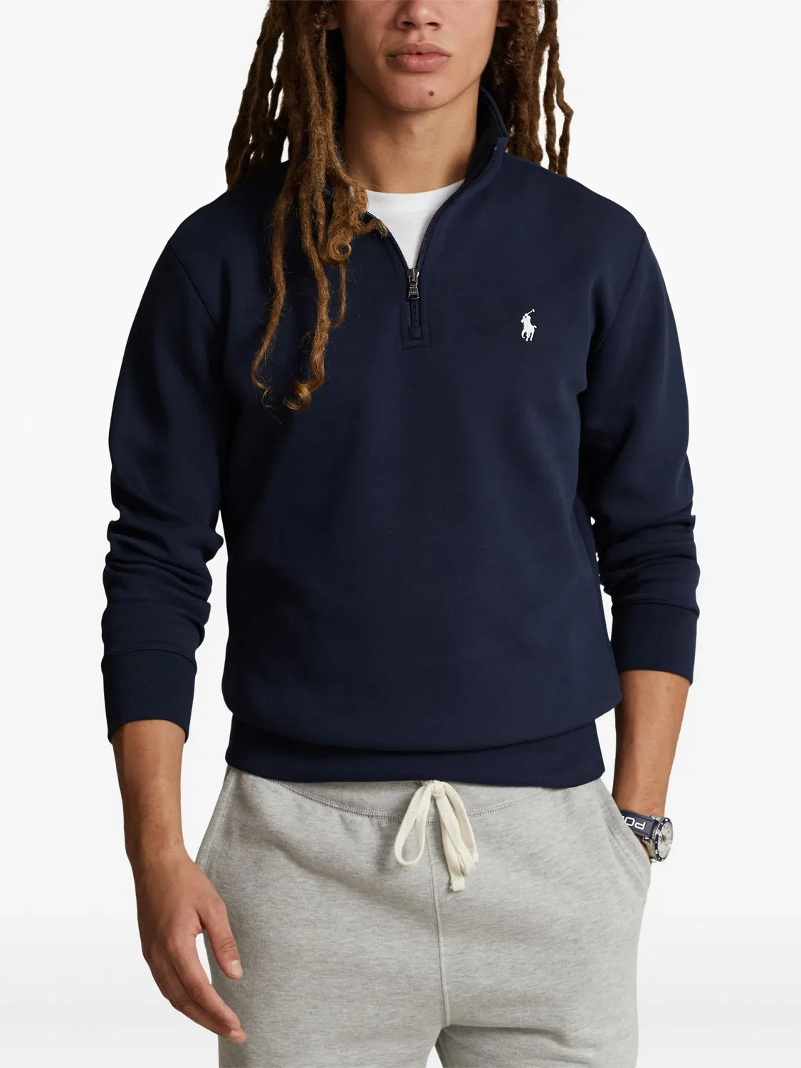 Толстовка с молнией и вышивкой Polo Ralph Lauren, синий — фото 3
