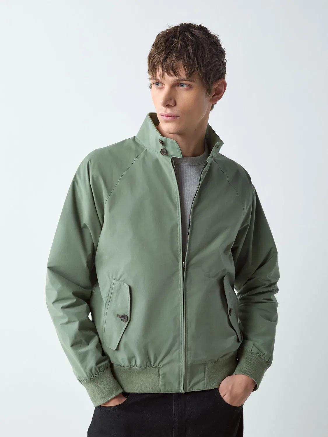 Next Зеленая водостойкая куртка Harrington Sage Green