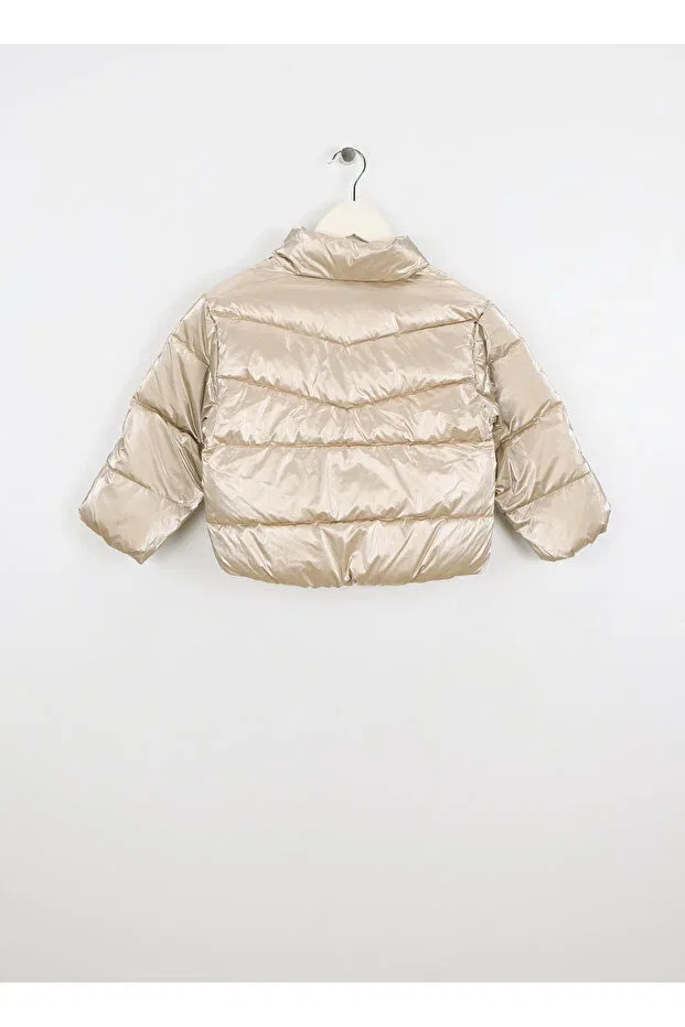 Детское пальто-пуховик для девочек с длинным рукавом Name It, Nude Color — фото 2
