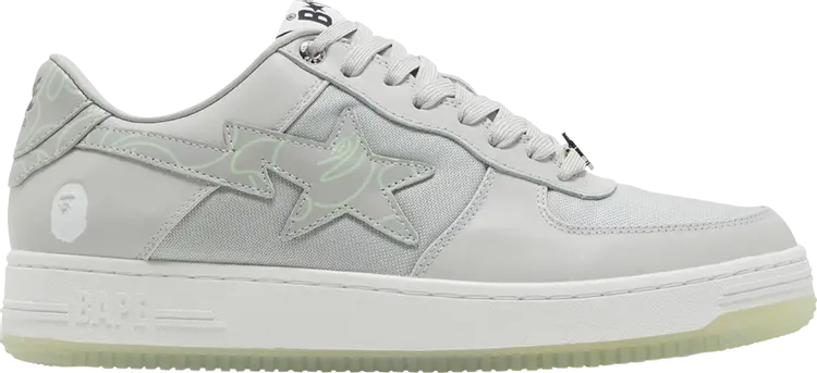 

Кроссовки Wmns Bapesta Text Code Camo - Grey, серый