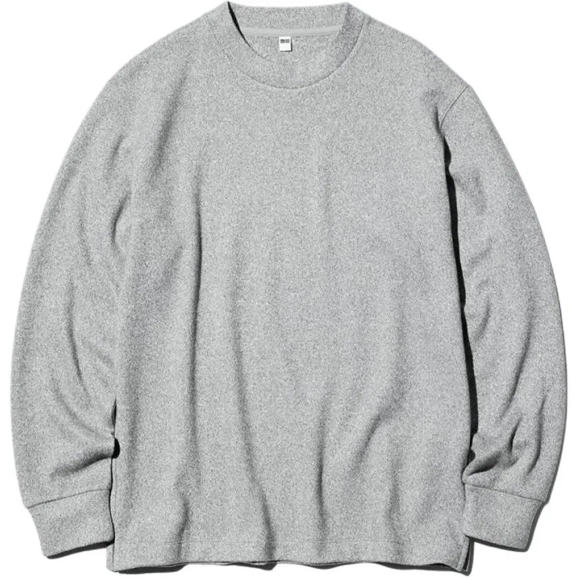 Мужской свитер серый с круглым вырезом UNIQLO, Gray