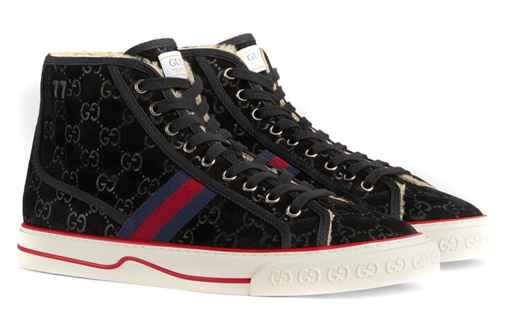 Кроссовки мужские Gucci Tennis 1977, черный / красный — фото 3
