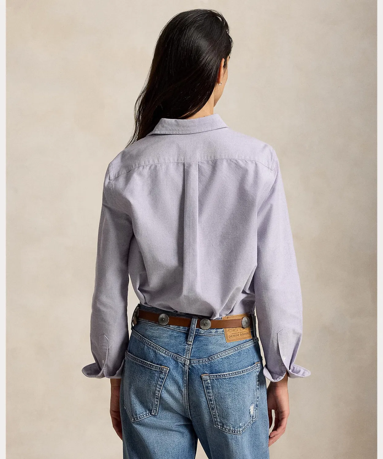 Женская хлопковая рубашка Classic Fit с длинным рукавомPOLO RALPH LAUREN, Purple — фото 4