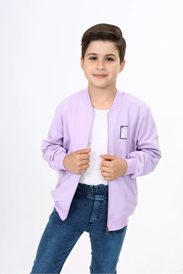 Детский кардиган для мальчиков с длинным рукавом Toontoy, Lilac — фото 3