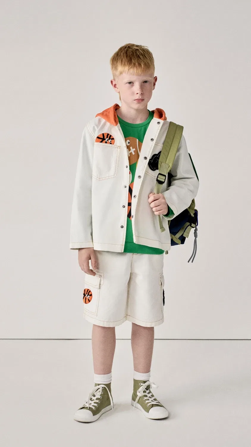 Шорты-карго с нашивками Stella Mccartney Kids, белый — фото 4