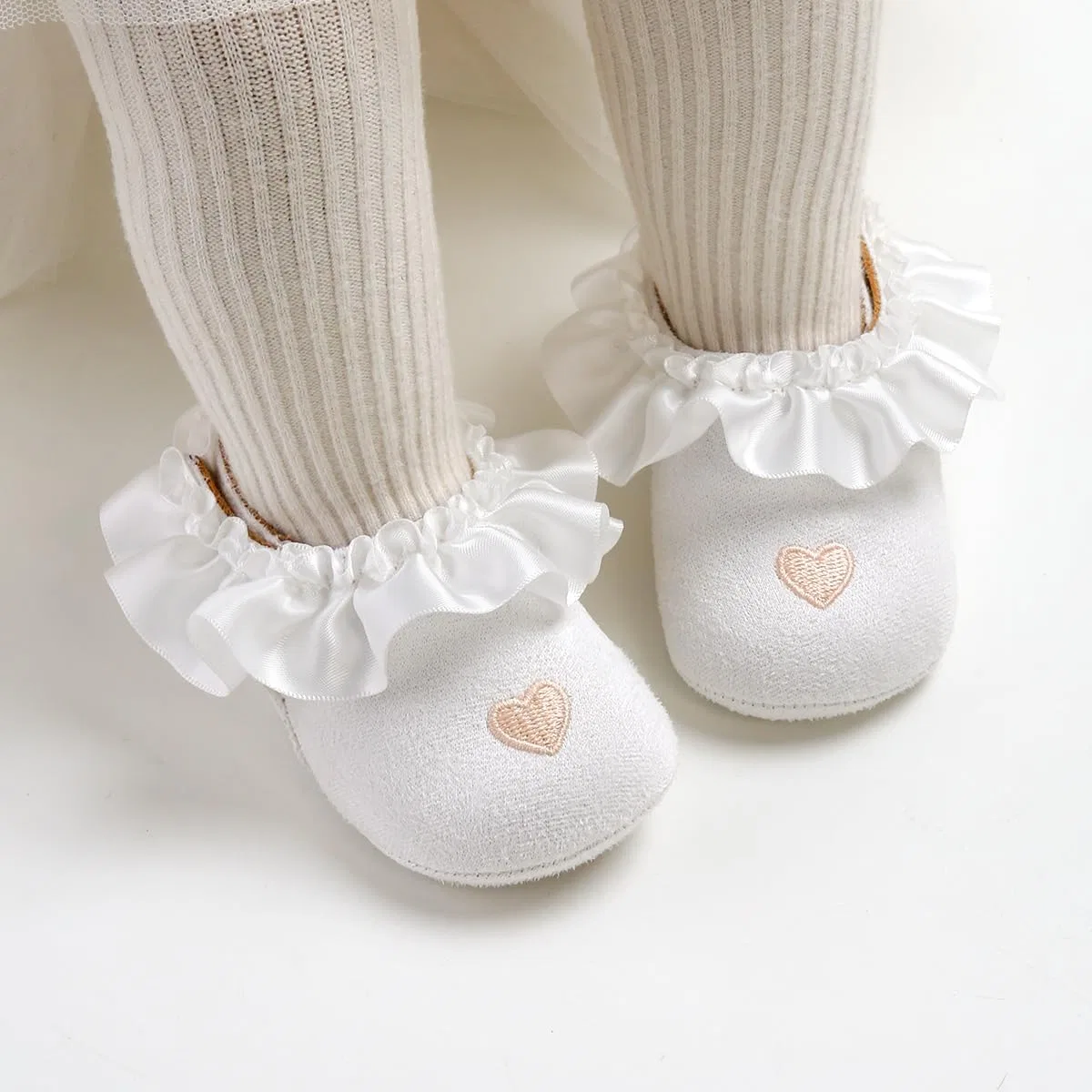 Детские туфли Мэри Джейн для девочек с бантом RVROVIC, Lace White — фото 2