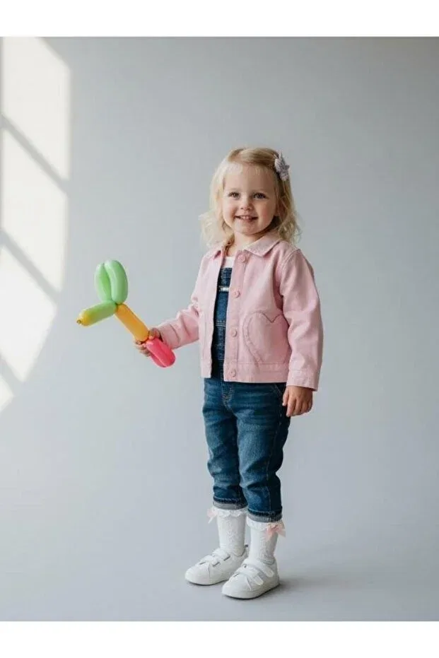 Детская куртка для девочек с принтом Zekids, Pink — фото 4