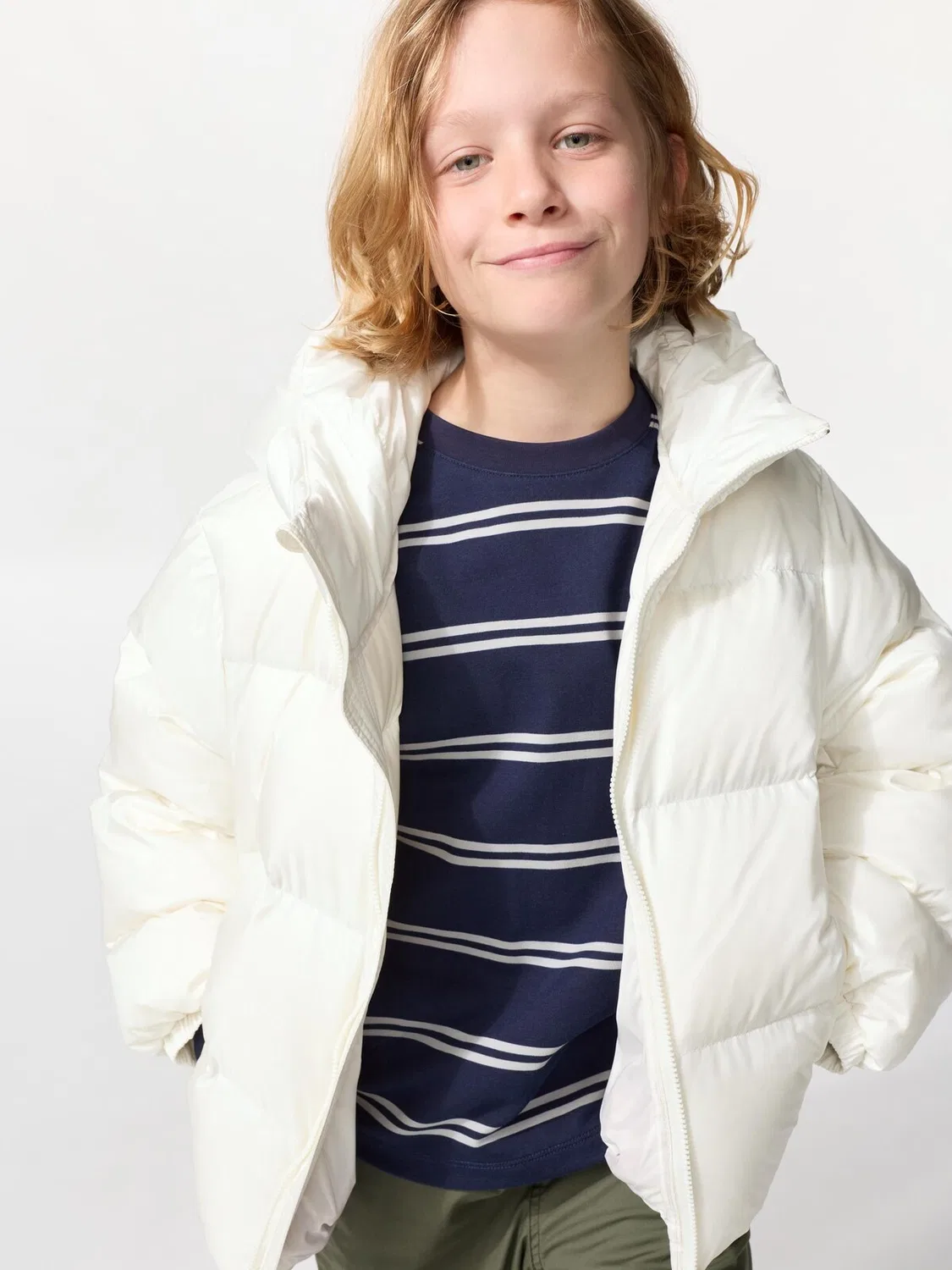 Пуховая парка Uniqlo, пуховик для повседневной носки, кремовый