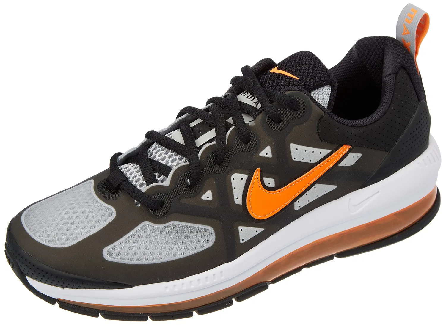 Детские кроссовки для мальчиков с шнуровкой NIKE, Black Total Orange Grey Fog