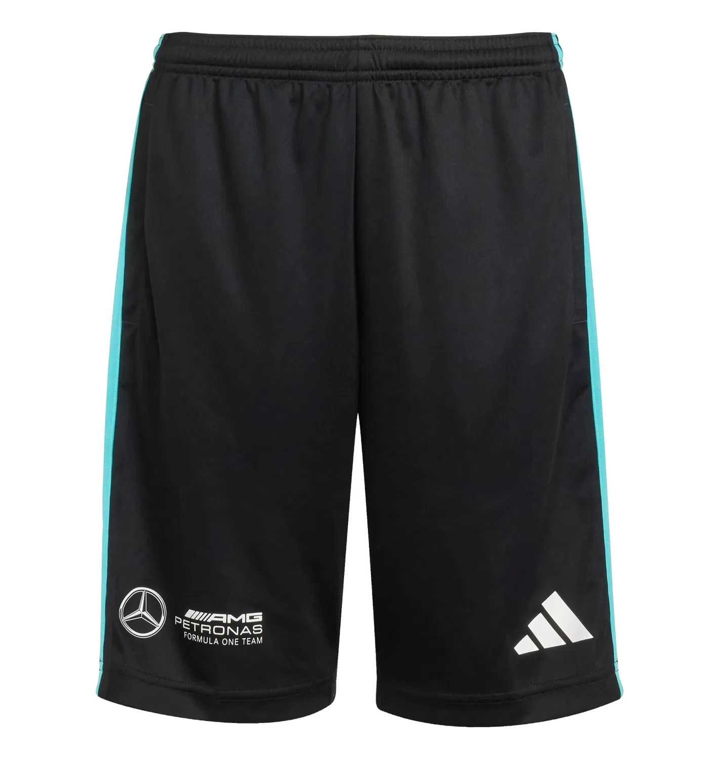 Детские спортивные шорты с логотипом Mercedes-AMG Petronas Formula One Team Adidas, черный