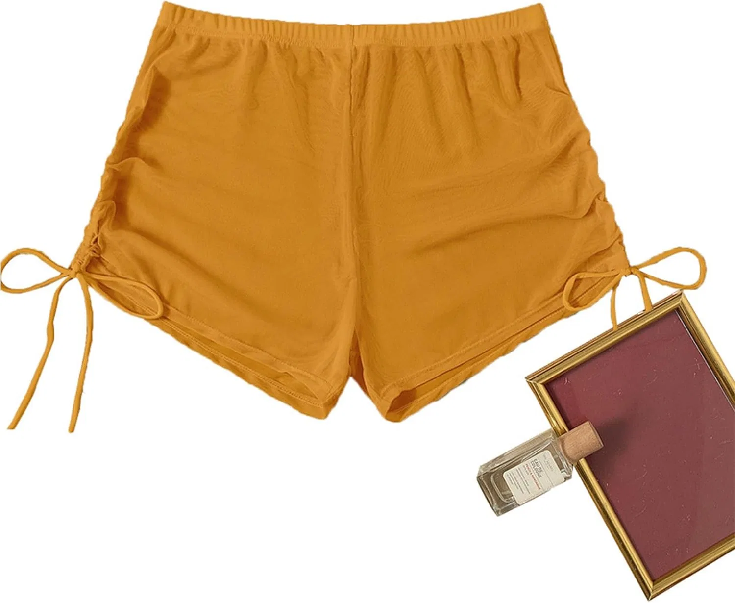 Женские плавательные шорты с высокой талией, Yellow — фото 2