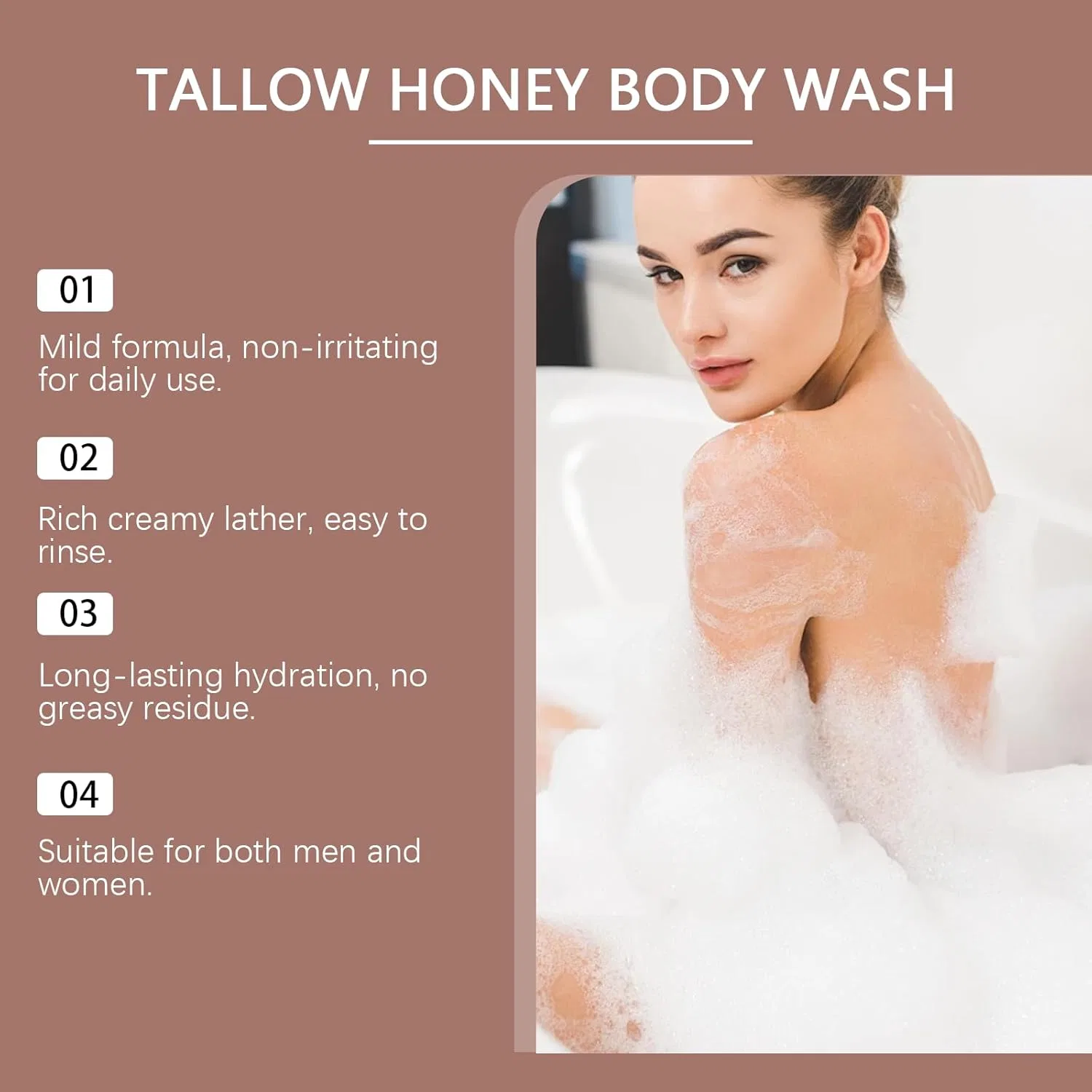 Гель для душа Tallow and Honey Body Wash, 100 мл, RadiantRe — фото 3