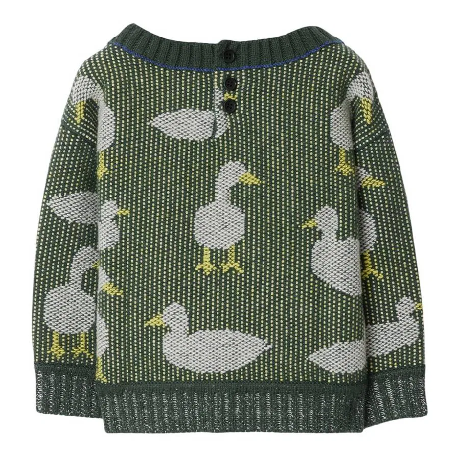 Свитер с жаккардовым узором Infant Patrick Duck Jacquard Sweater Burberry, Dark Moss Ip Pattern — фото 2