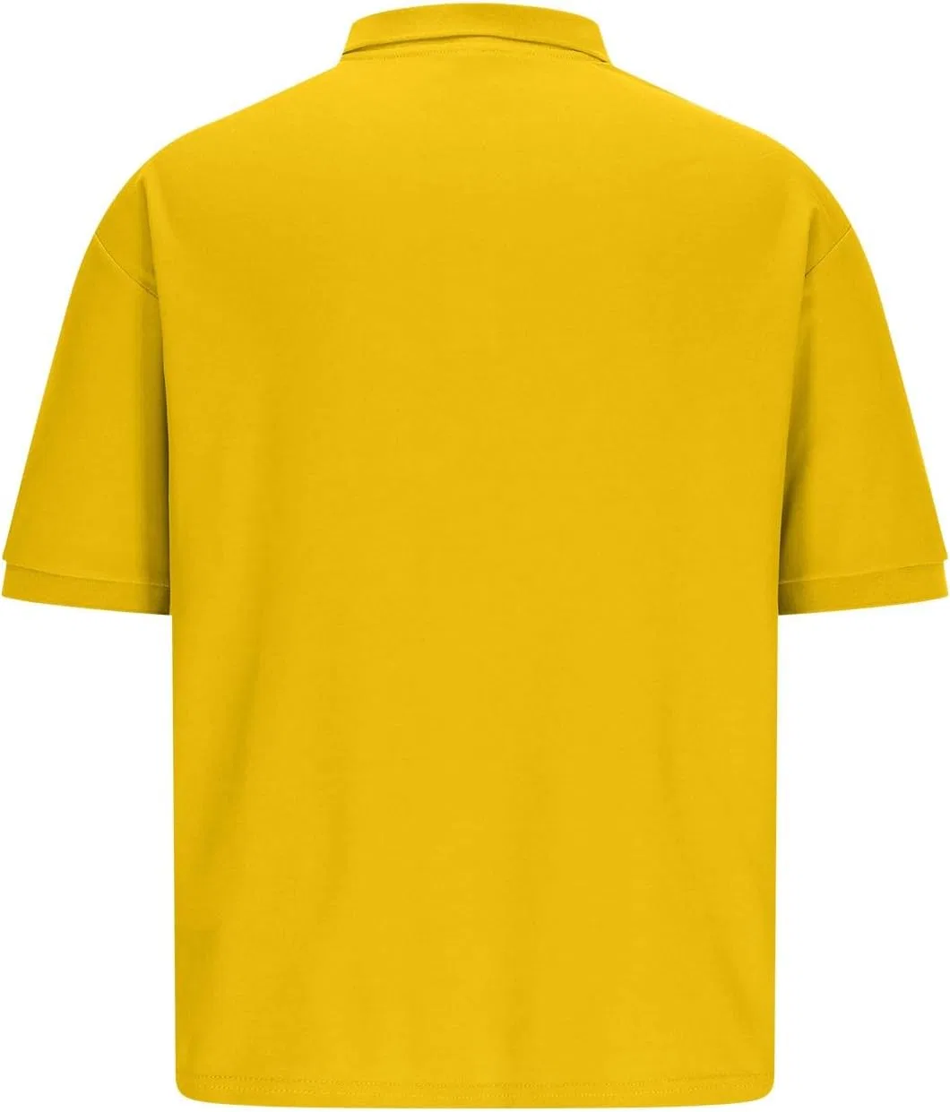 Мужская классическая рубашка на пуговицах с коротким рукавом, Yellow-1 — фото 4