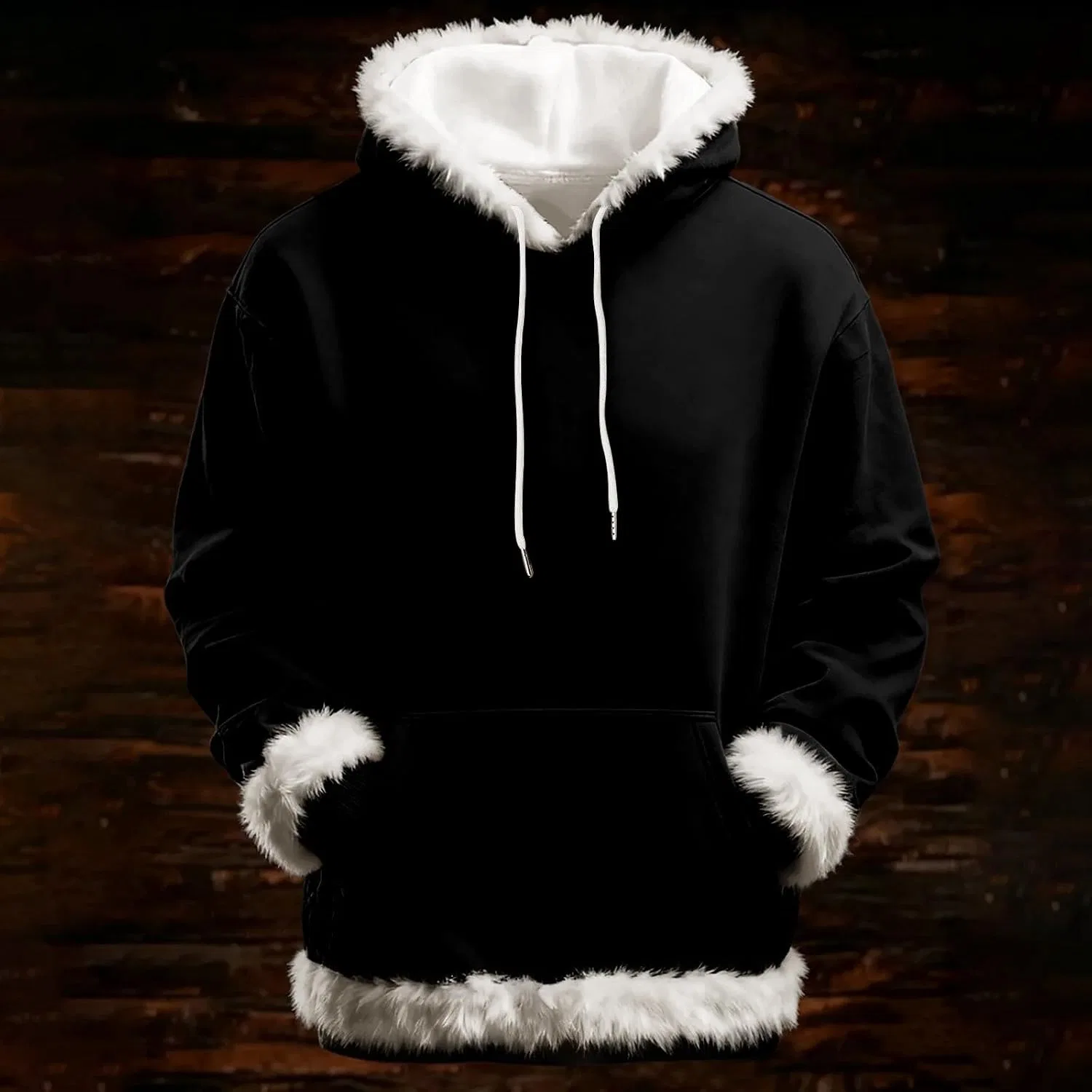 Женский свитшот с принтом Christmas Hoodie, чёрный — фото 2