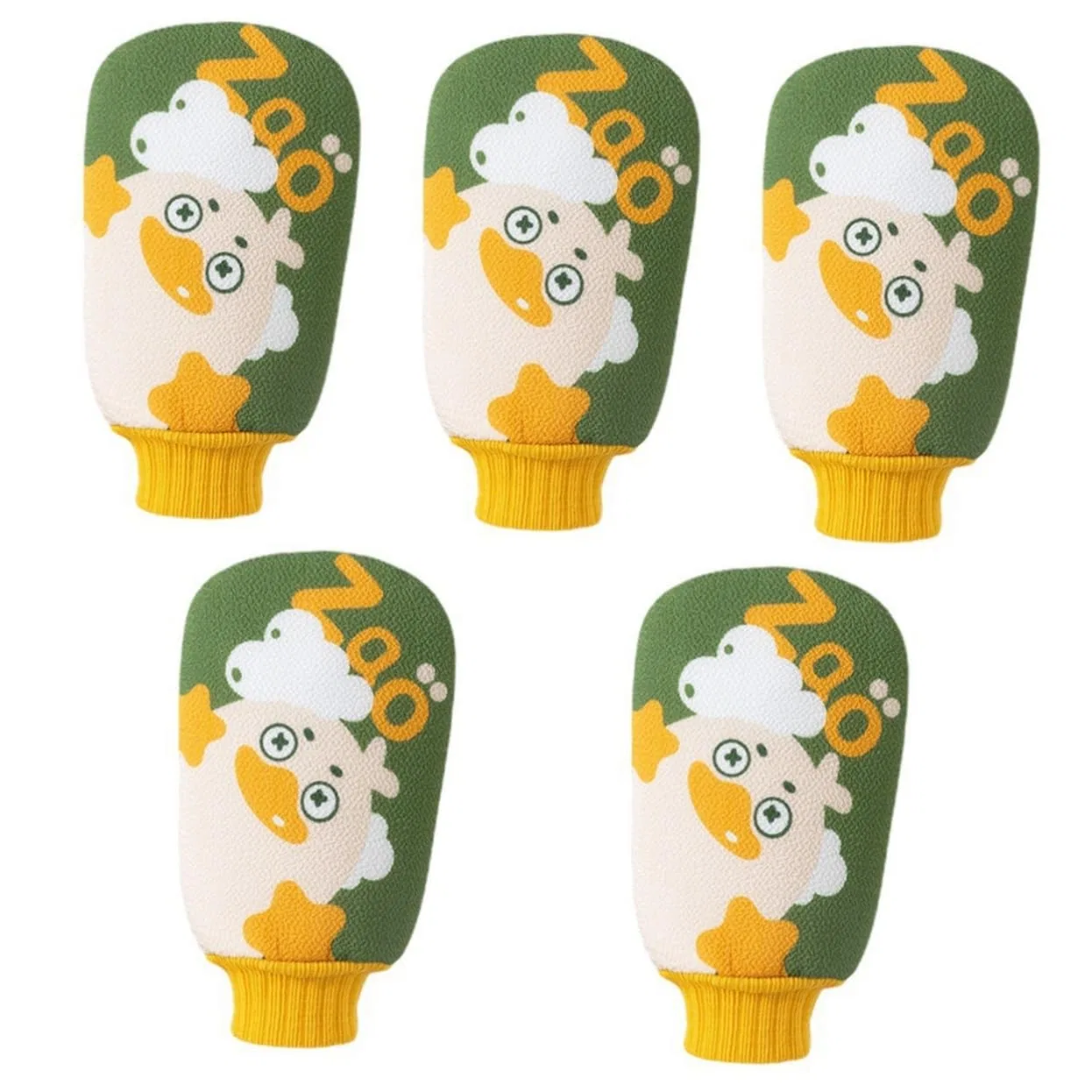 Эксфолирующие перчатки, 5 шт, Amosfun, Green