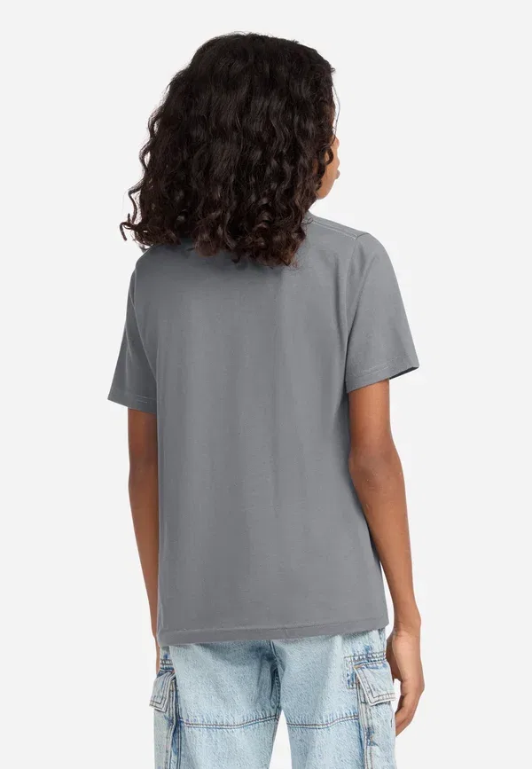Комплект из 3 футболок унисекс - базовая футболка Abercrombie & Fitch, синий/темно-коричневый/хаки — фото 2