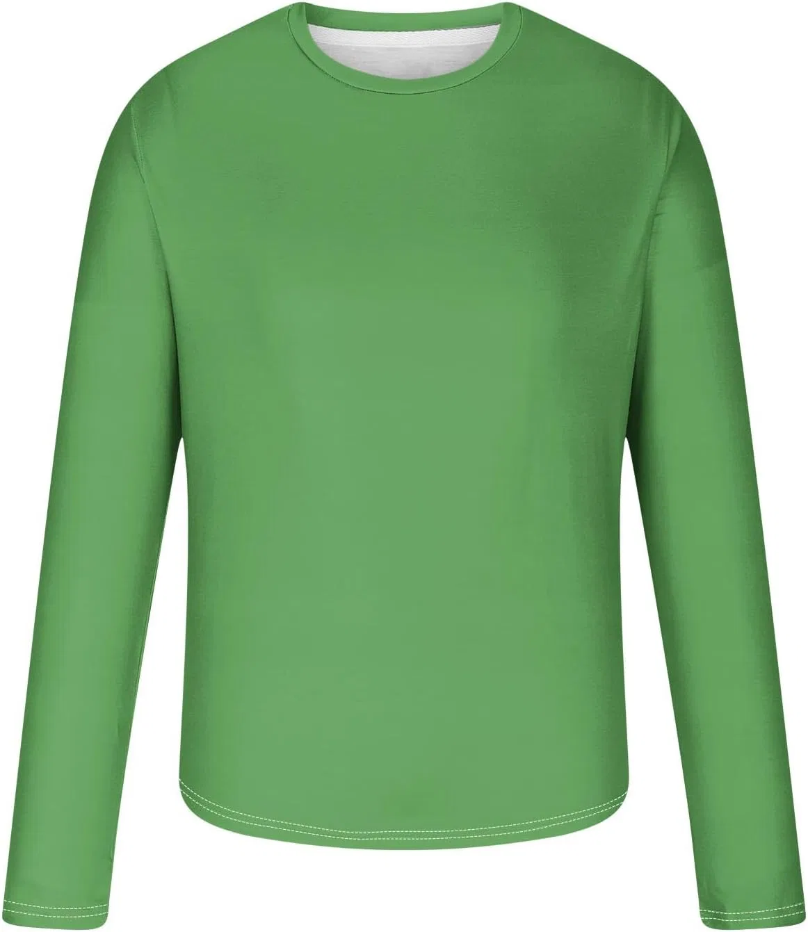 Мужская повседневная футболка с длинным рукавом свободного кроя, Mint Green — фото 3