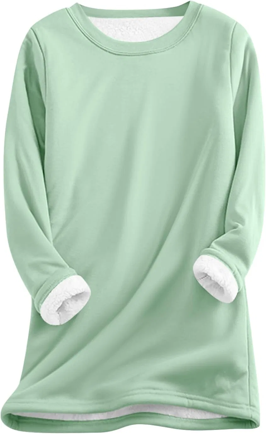 Женский свитшот на флисе с начесом, Pullover, мятный