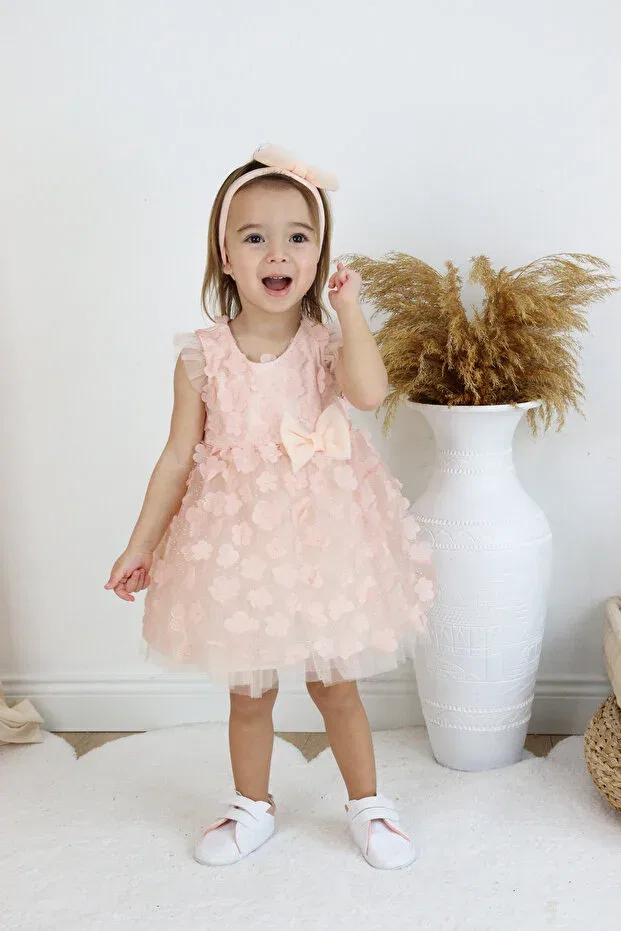 Детское платье для девочек с принтом Party Colored Baby, Pink — фото 2