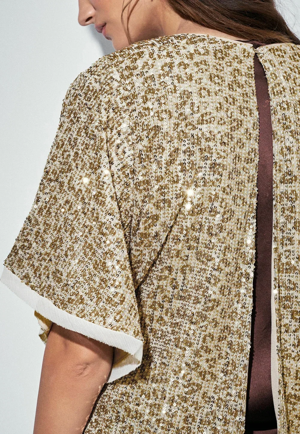 Классический крой - топ-накидка - блузка Next, Gold-Coloured — фото 3