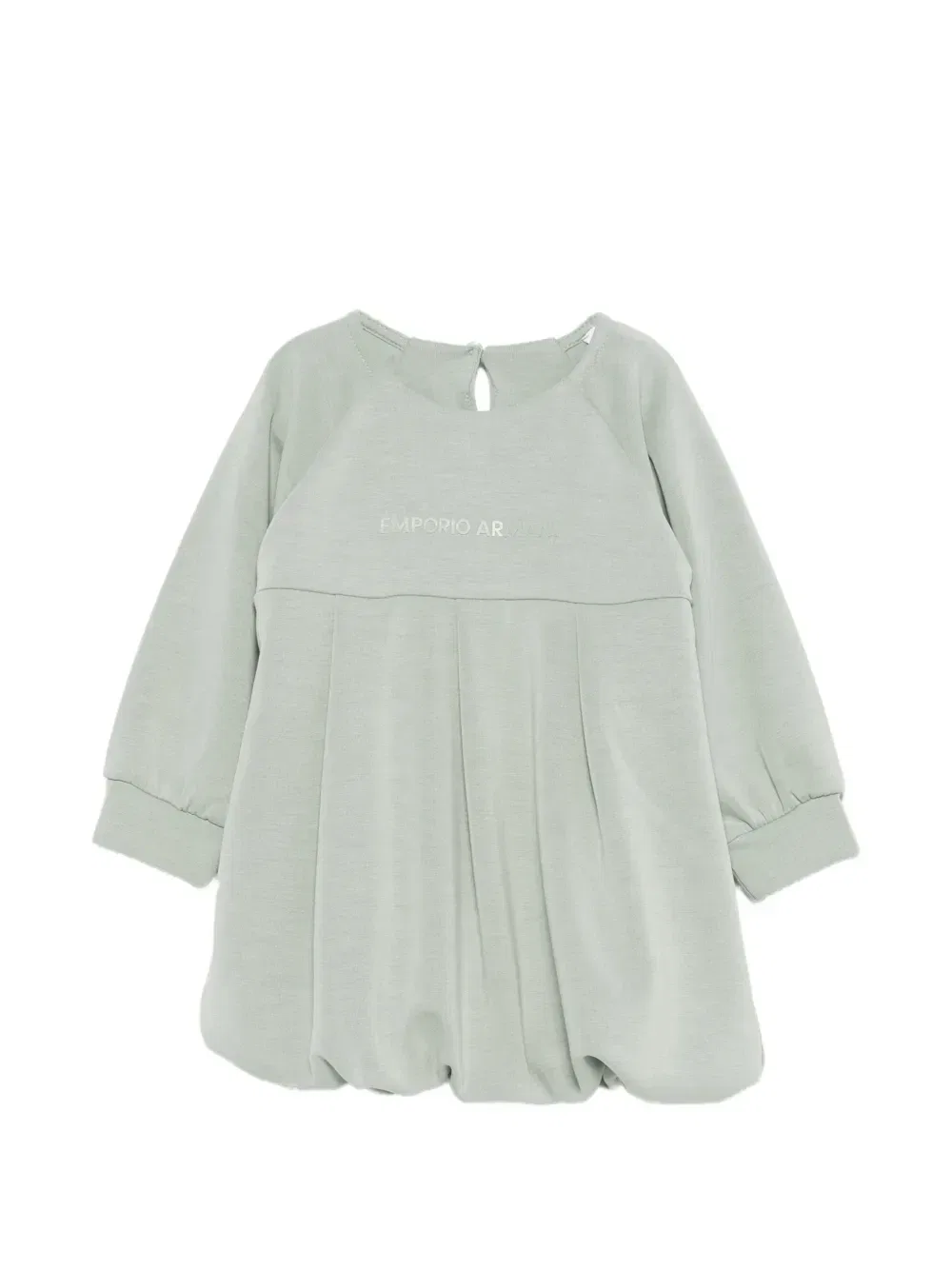 Плиссированное платье с логотипом Emporio Armani Kids, зеленый
