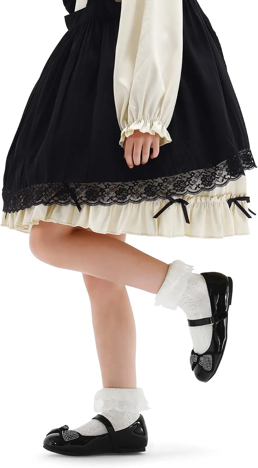 Детские балетки для девочек с бантом нескользящие K KomForme, Black Patent — фото 2