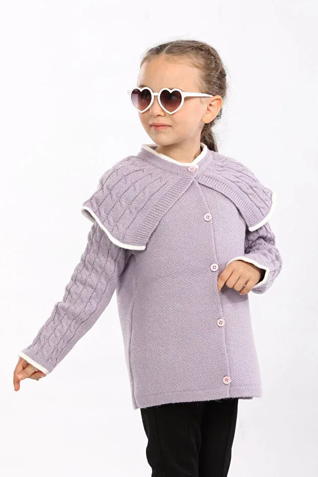 Детский кардиган для девочек с пуговицами Cloudy Kids, Lilac — фото 2