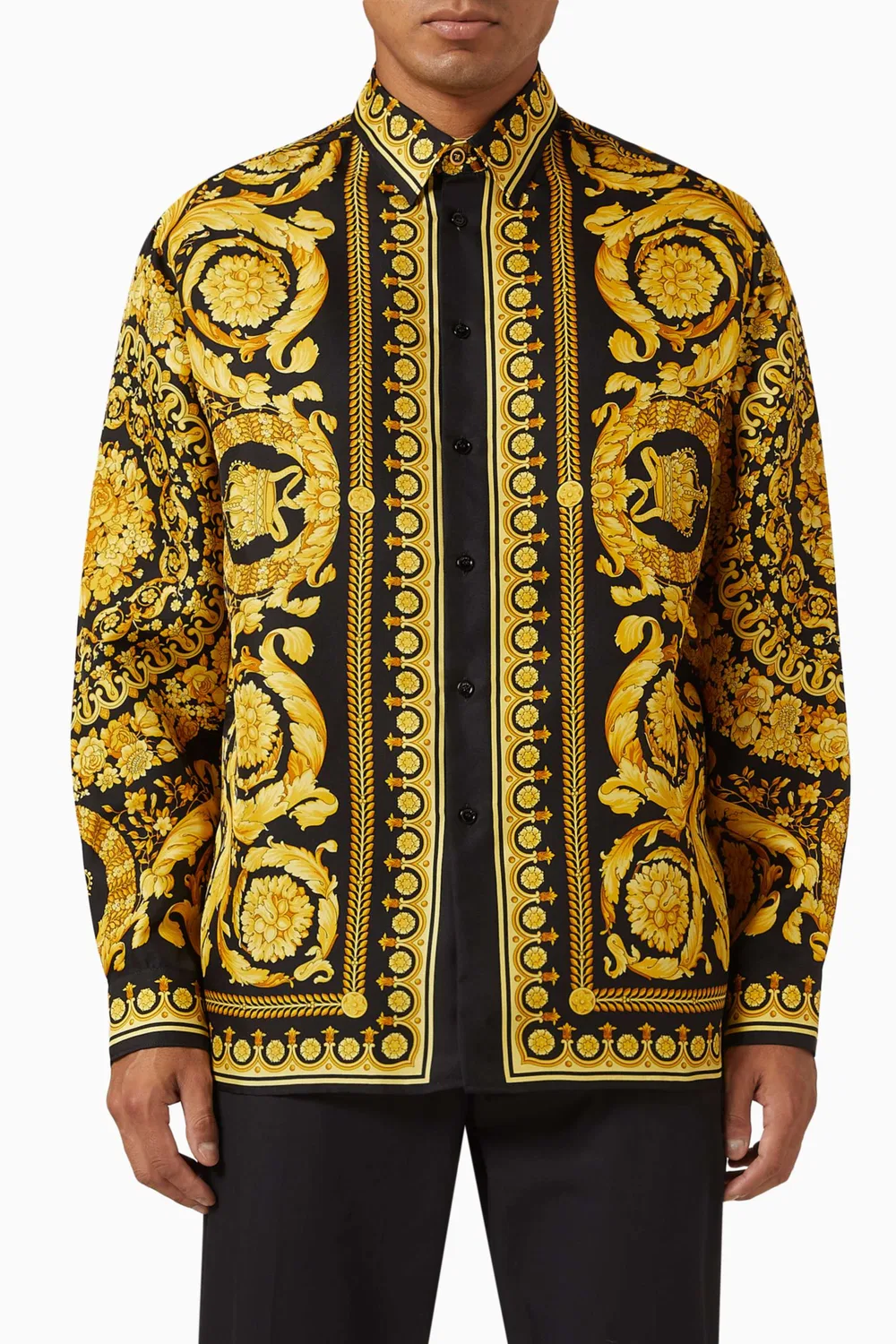 Рубашка из шелка Barocco Versace