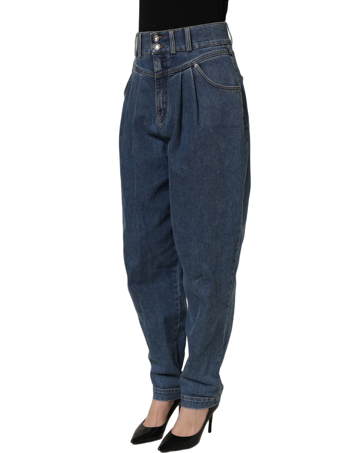 Женские джинсы с зауженным кроем Tapered Denim Dolce & Gabbana, Dark Blue — фото 3